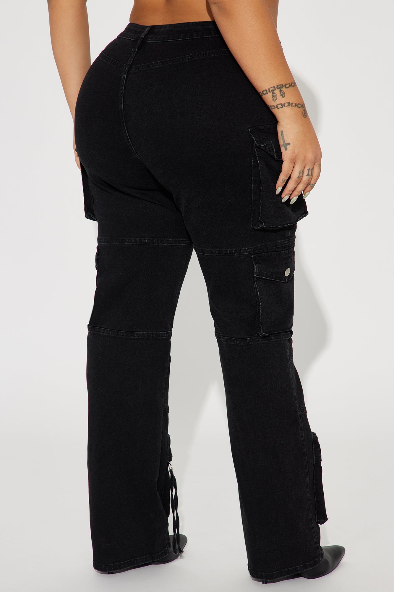 No Matter What Stretch Straight Leg Cargo Jean - Black
