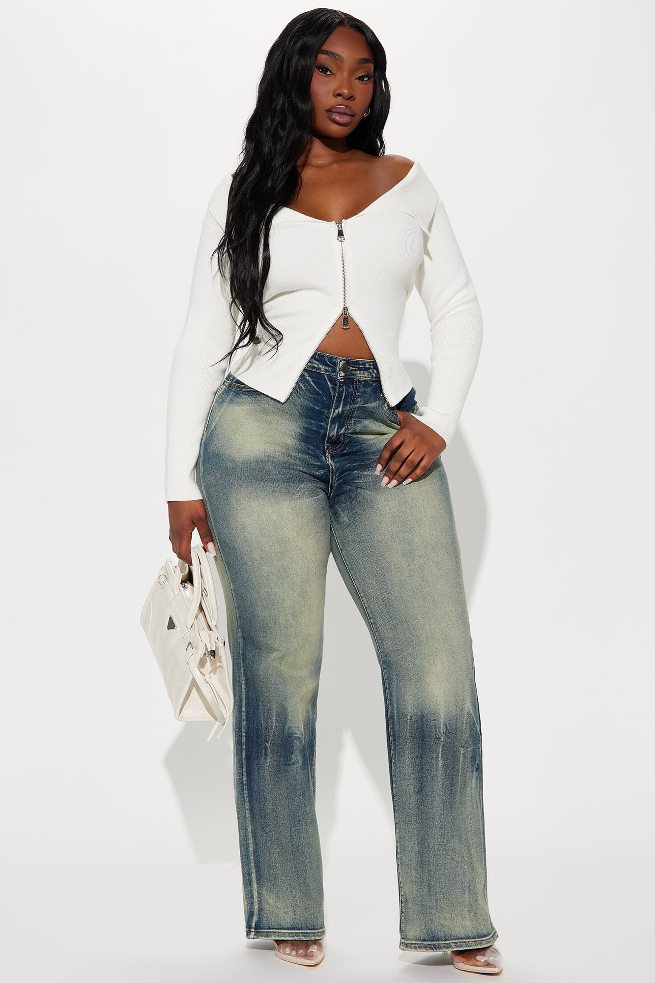 Like No Others Tinted Stretch Straight Leg Jeans - Dark Wash