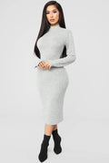 Not Over You Yet Sweater Dress - Heather Grey