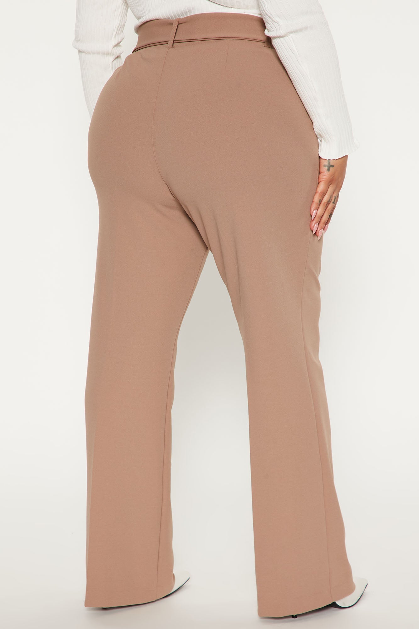 Celine Belted Wide Leg Pant - Taupe