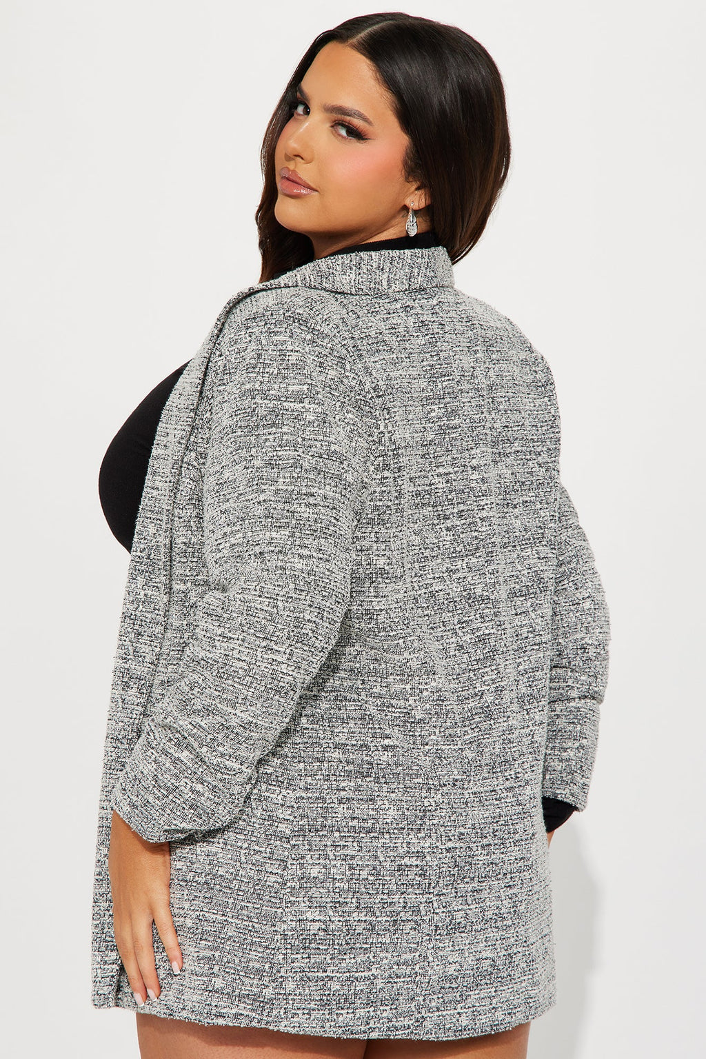 Ella Tweed Blazer - Black/combo