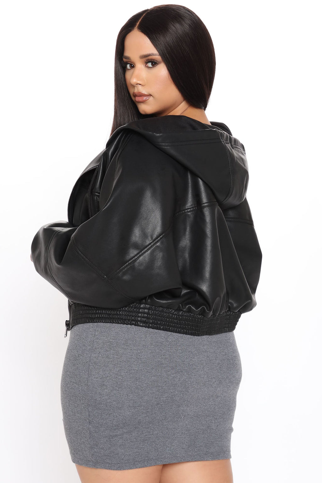 Call Me Baddie Faux Leather Jacket - Black