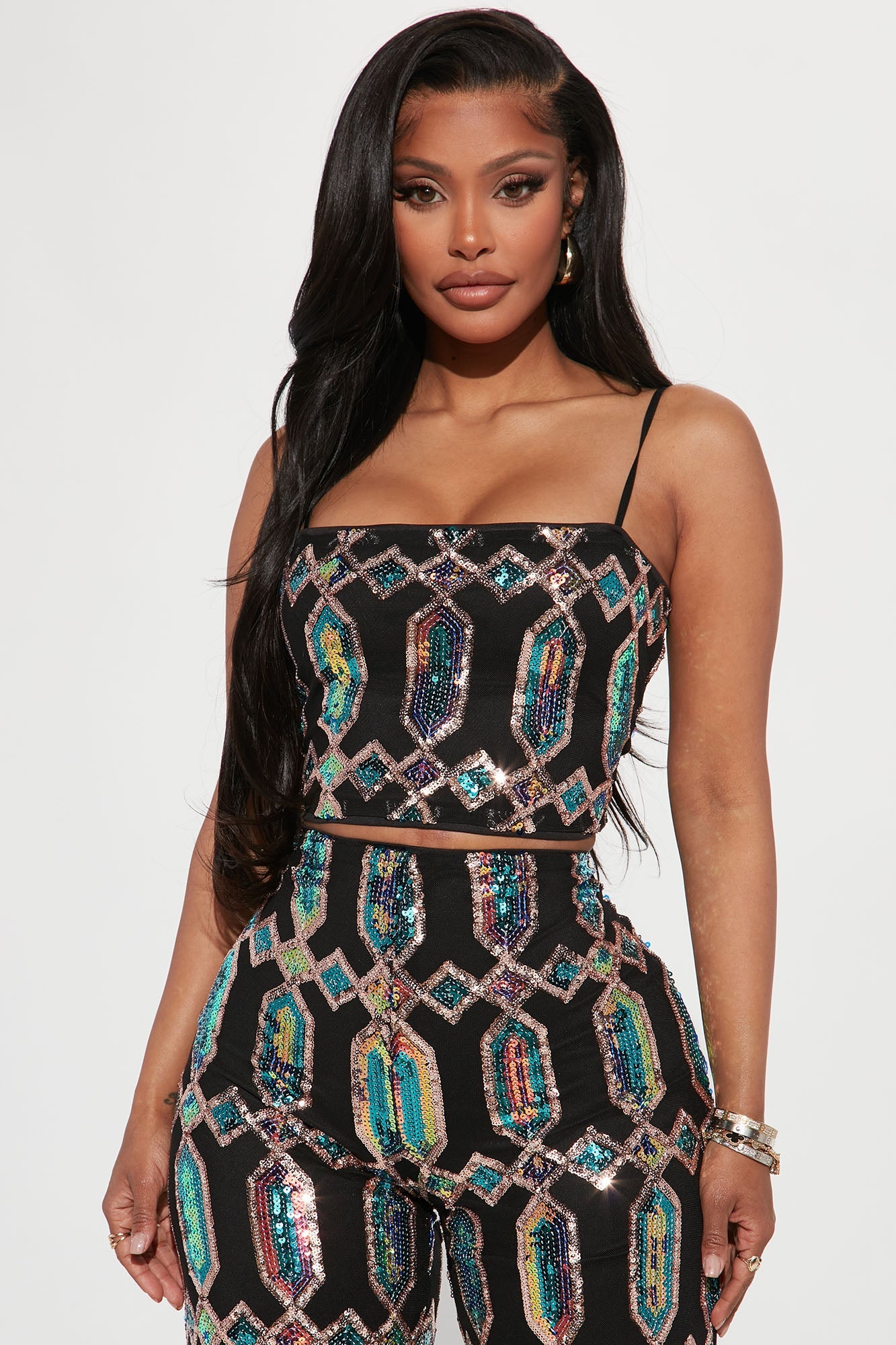 Just Your Fairytale Sequin Pant Set - Black/combo