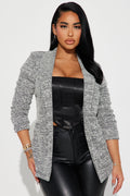 Ella Tweed Blazer - Black/combo