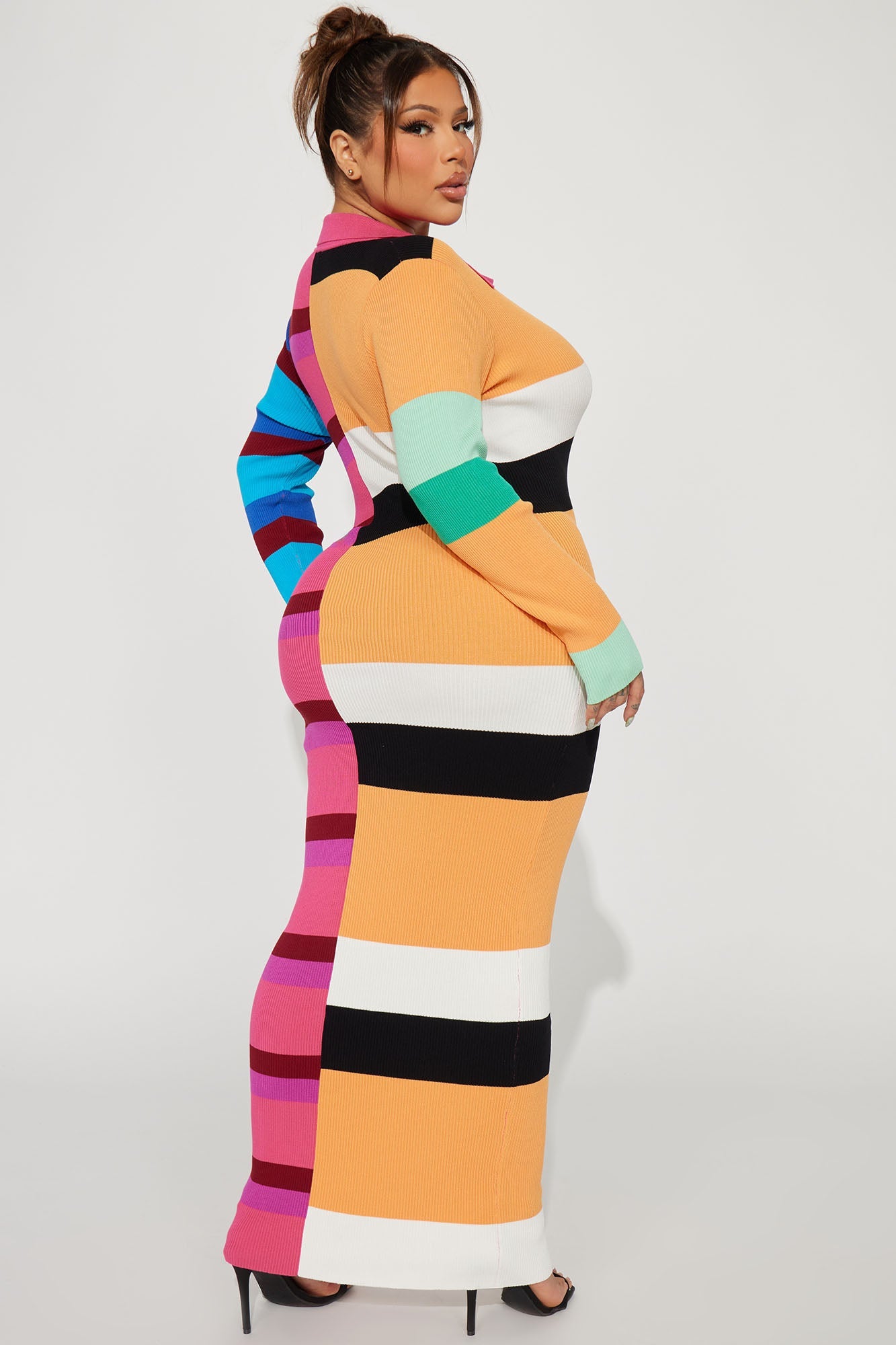 Peri Striped Sweater Maxi Dress - Multi Color