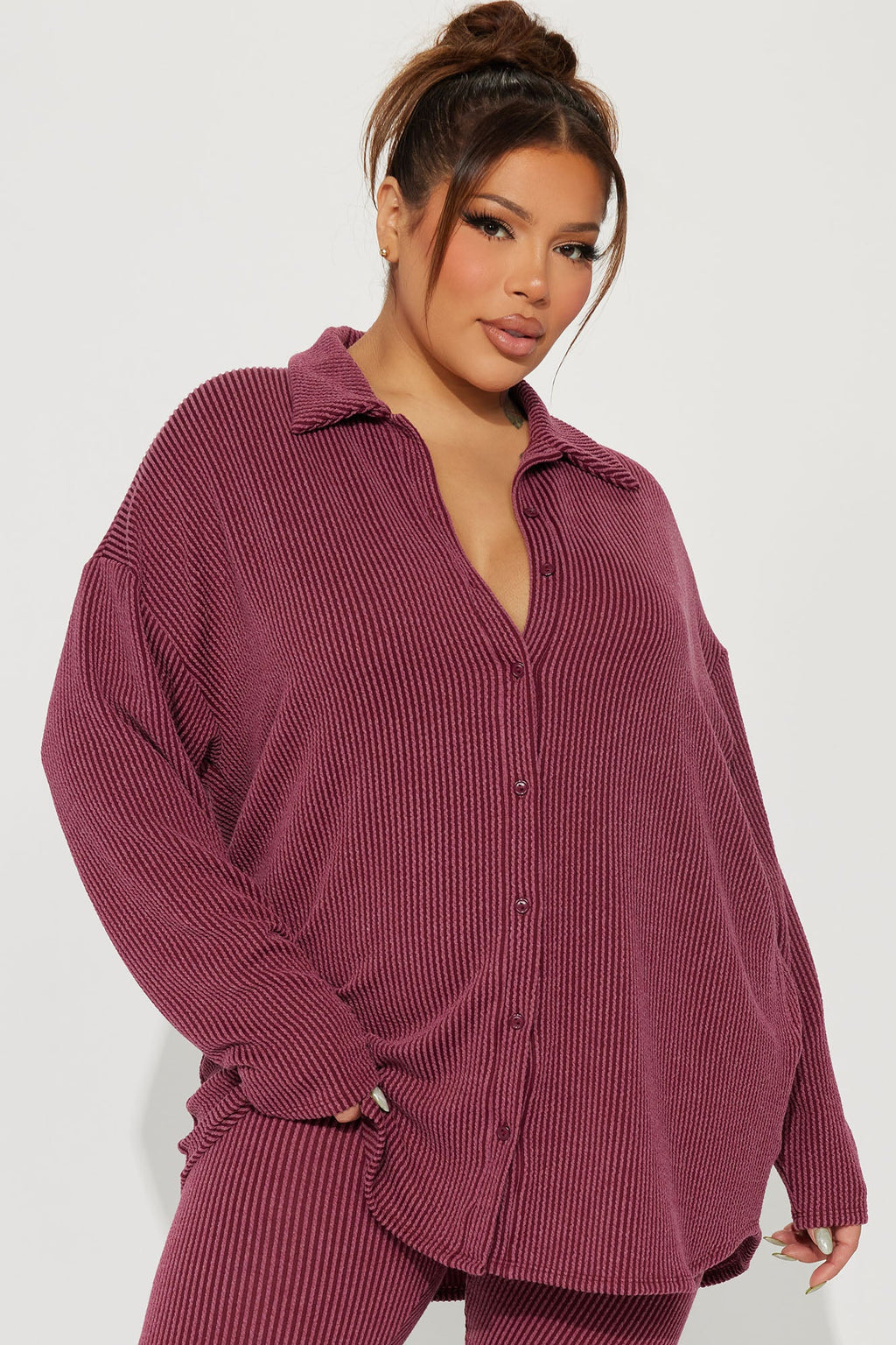 Maddie Ribbed Legging Set - Burgundy