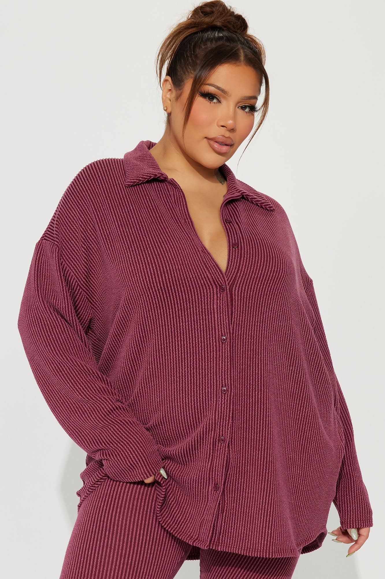 Maddie Ribbed Legging Set - Burgundy