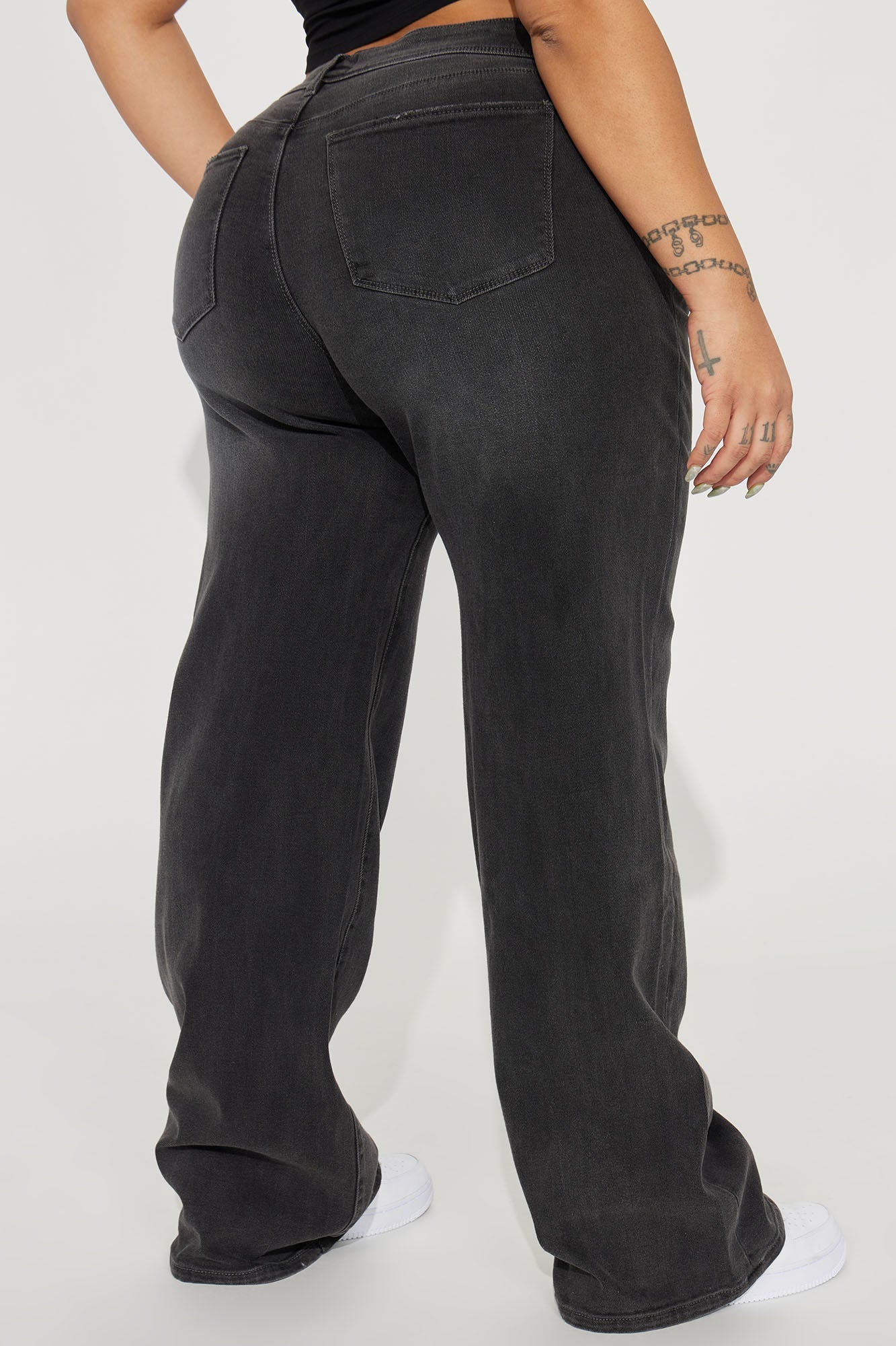 Lost As Always Stretch Baggy Jeans - Black Wash