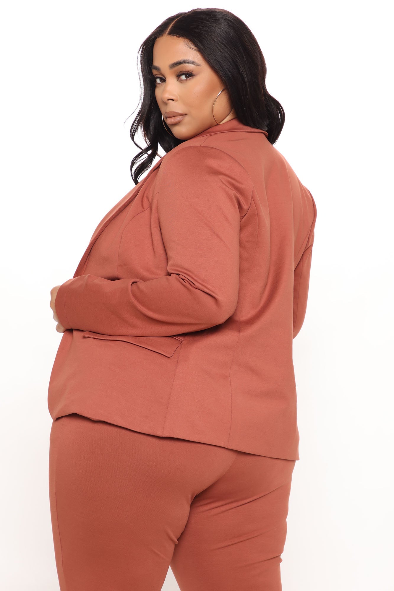 Business Per Usual Blazer Pant Set - Cognac