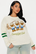 Camping Club Teddy Bear Sweater - Ivory/combo
