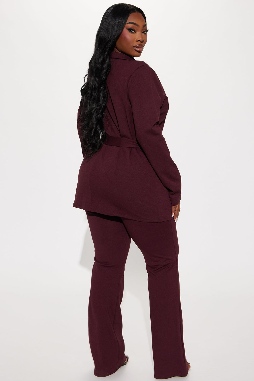 Arlene Blazer Pant Set - Wine