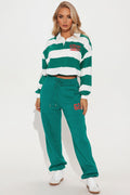 Number 62 Fleece Pant Set - Green/combo