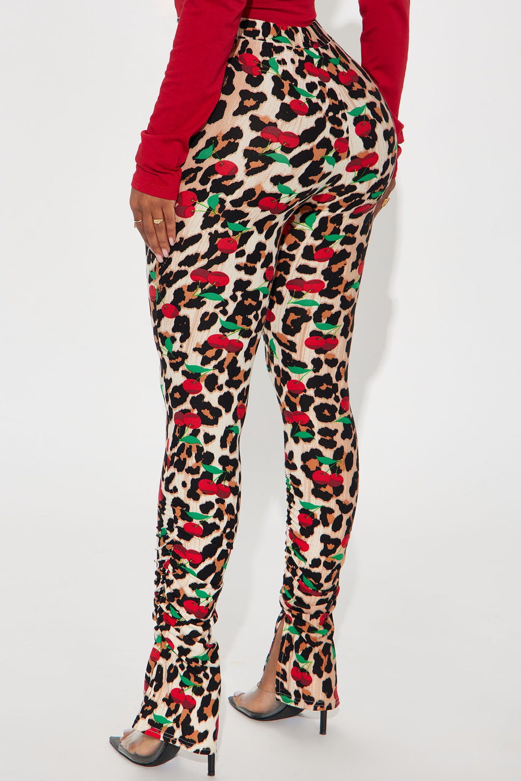 Bree Marie Wild Cherry Stacked Legging - Brown/combo