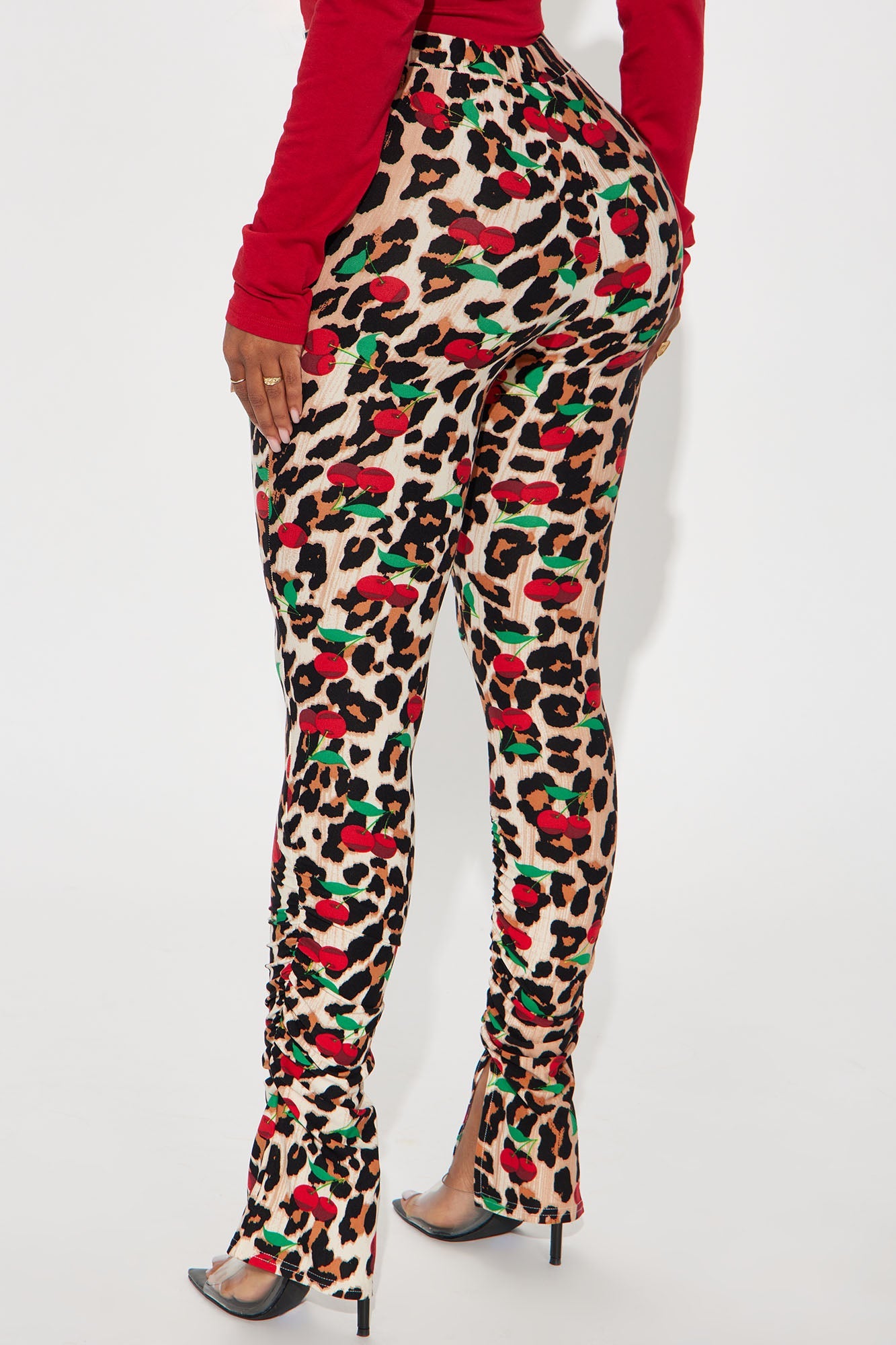 Bree Marie Wild Cherry Stacked Legging - Brown/combo