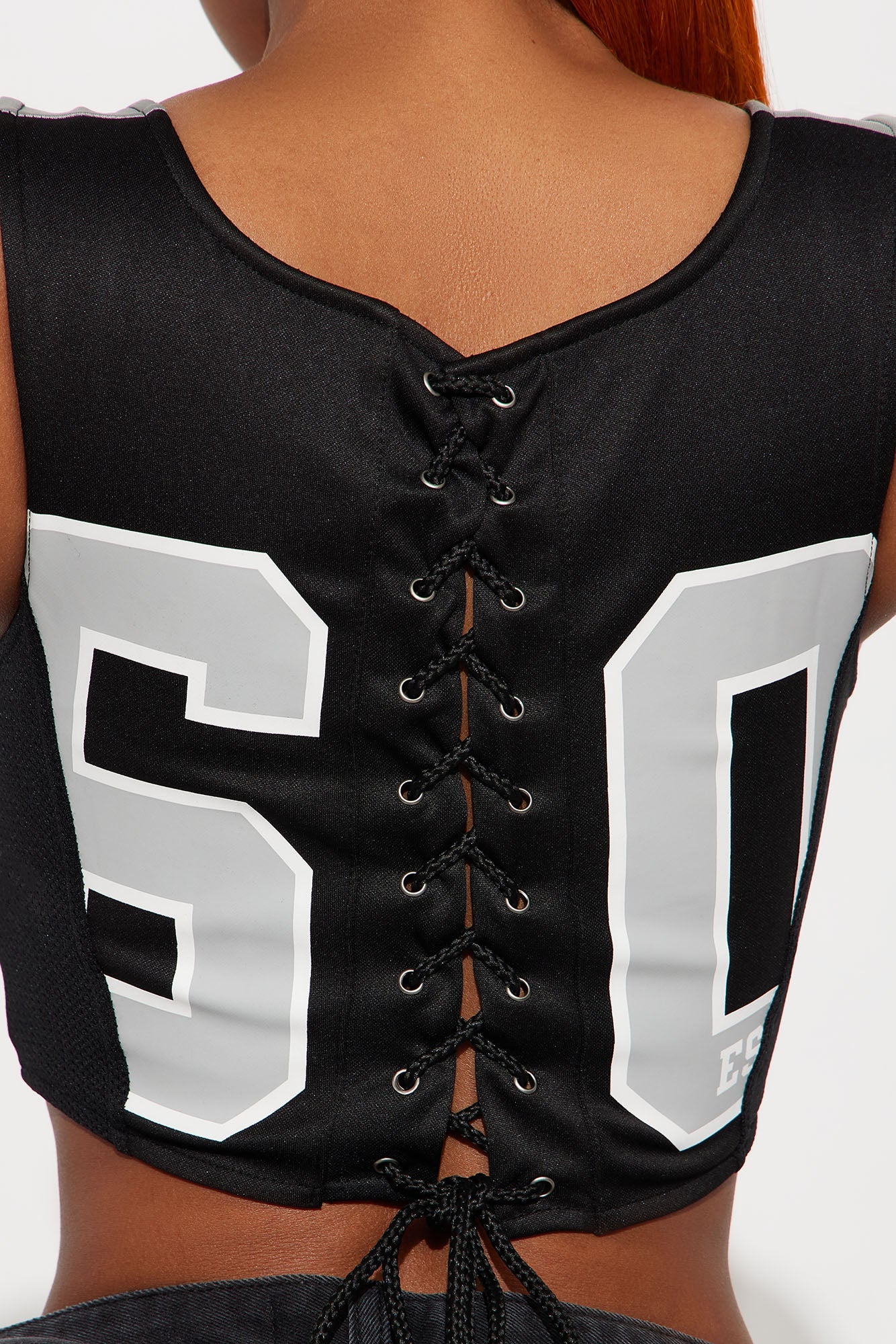 Raiders Halftime Show Corset Top - Black/Grey