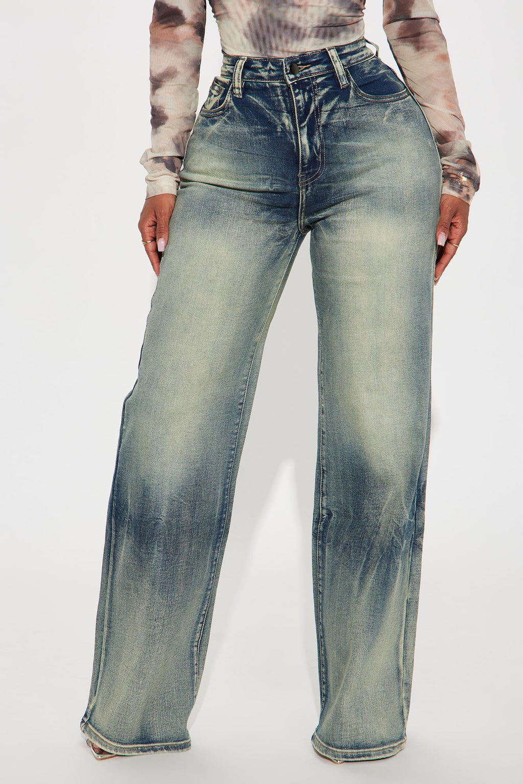 Like No Others Tinted Stretch Straight Leg Jeans - Dark Wash