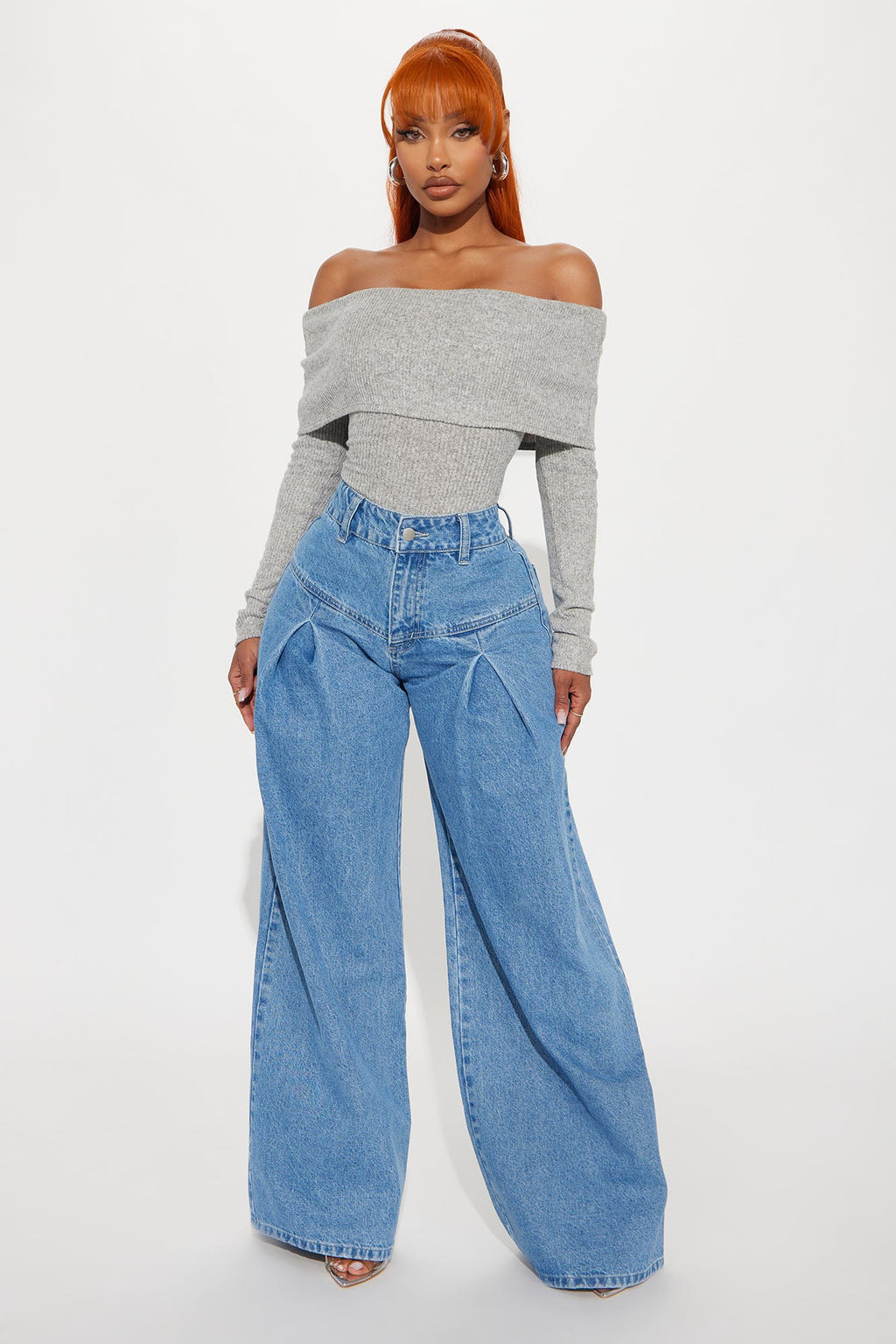 Samantha Sweater Bodysuit - Heather Grey