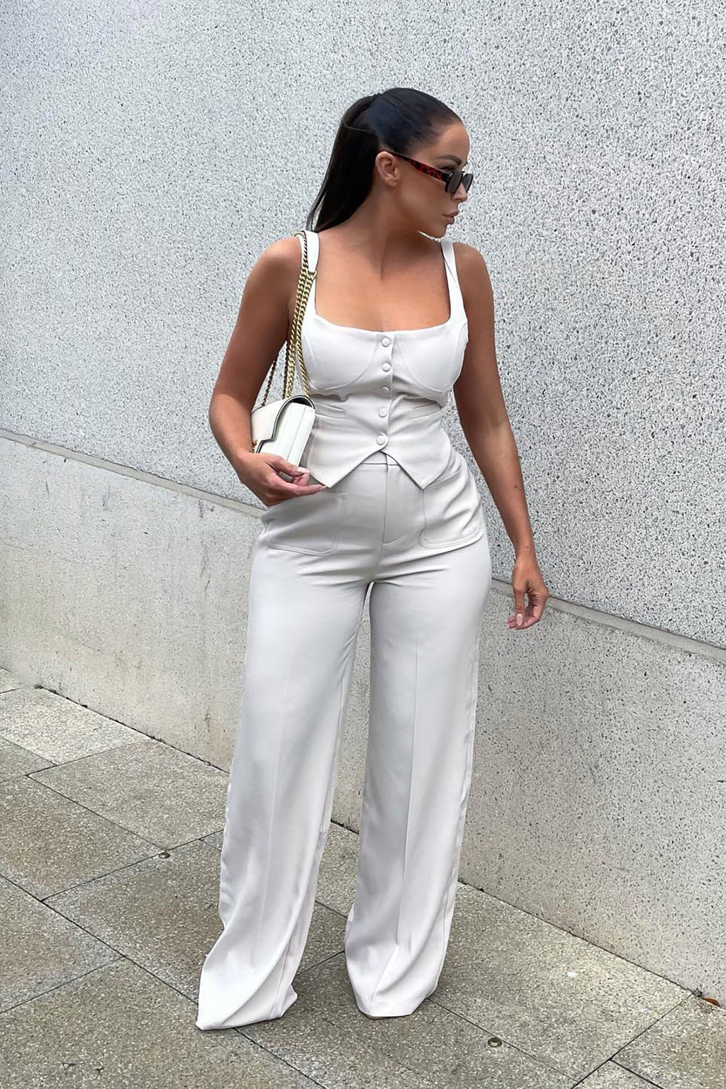 That Girl Vest Pant Set - Cream