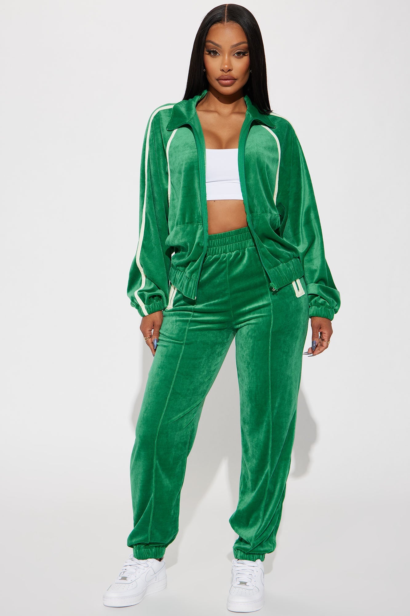 Old School Velour Jogger Set - Green