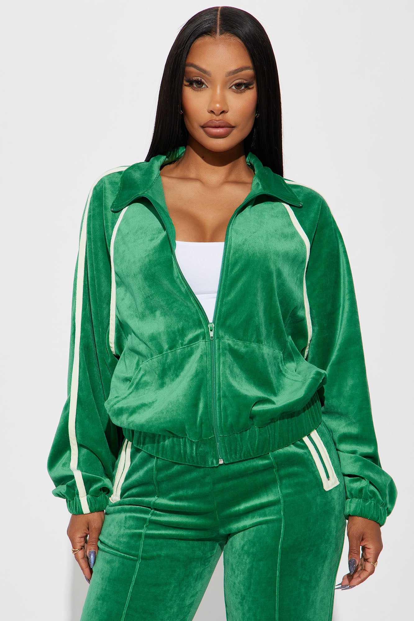 Old School Velour Jogger Set - Green