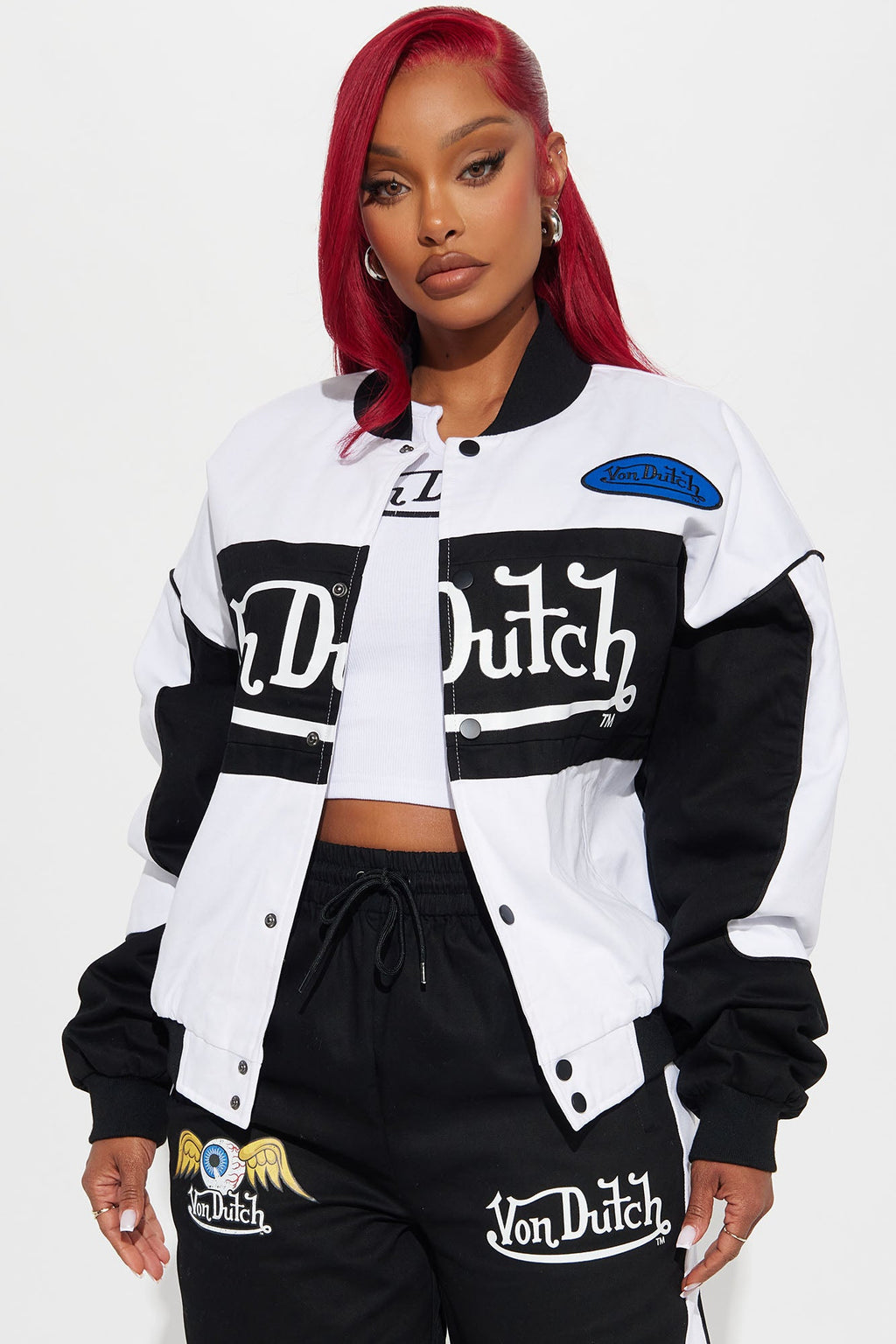 Von Dutch Bomber Jacket - Black/White