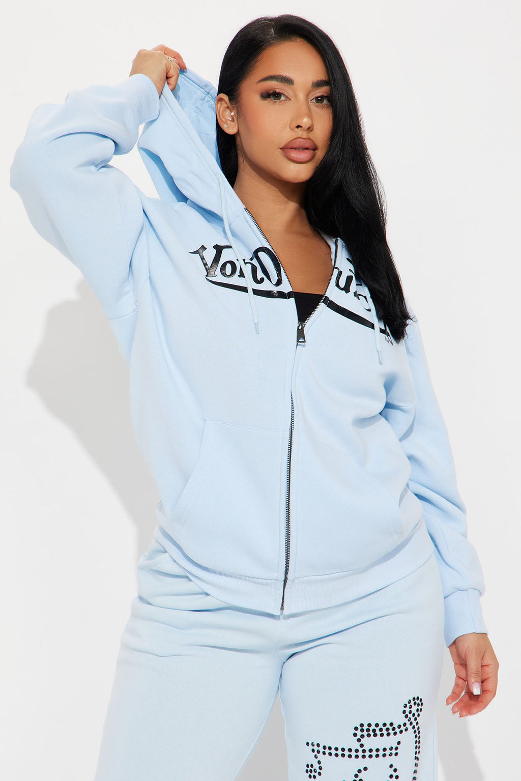 Von Dutch Classic Zip Front Hoodie - Blue/Black