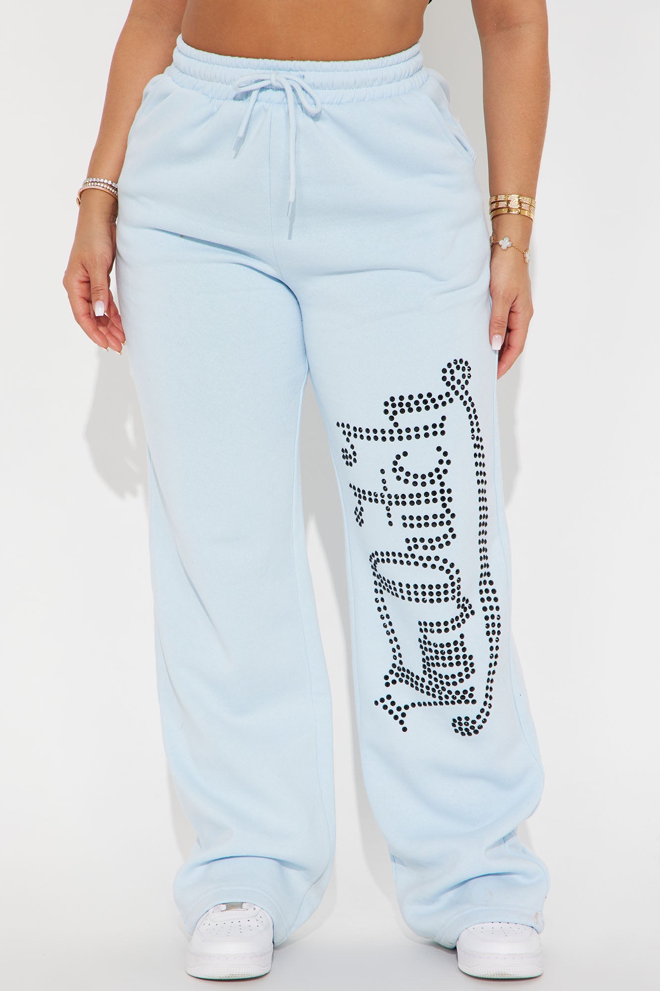 Von Dutch Classic Wide Leg Pant - Blue/Black
