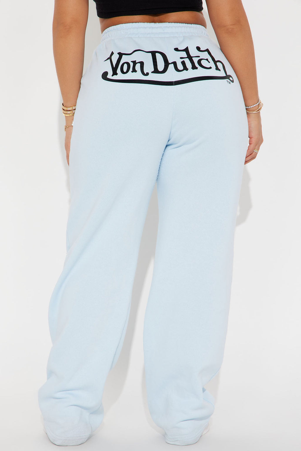 Von Dutch Classic Wide Leg Pant - Blue/Black
