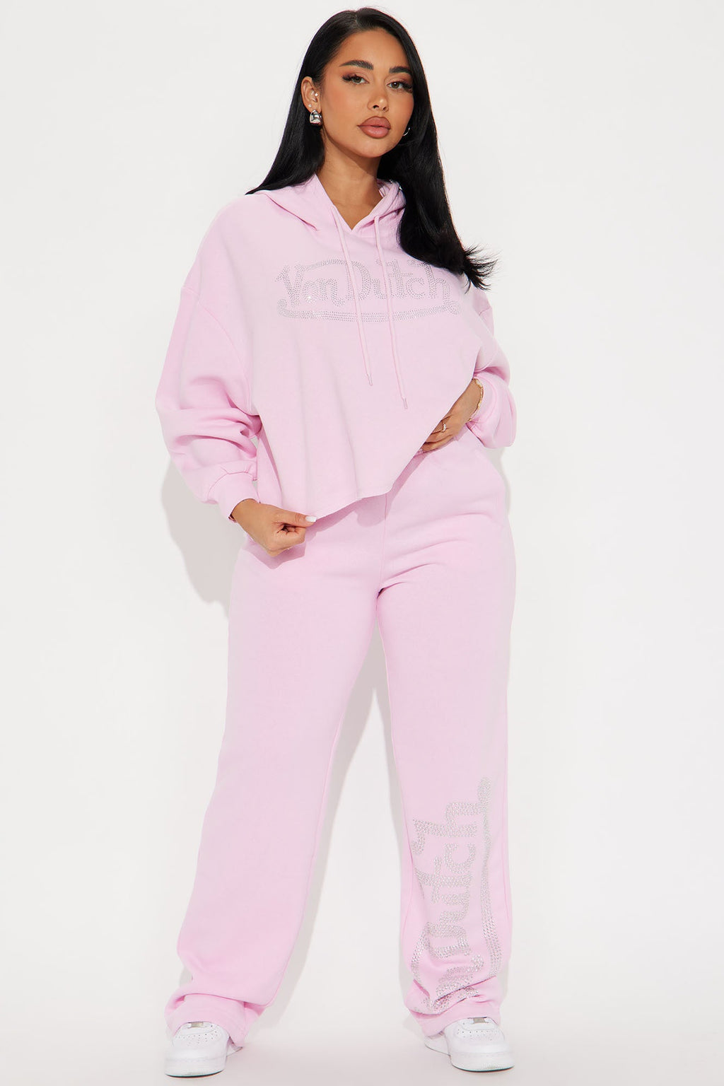 Von Dutch Rhinestone Wide Leg Pant - Pink