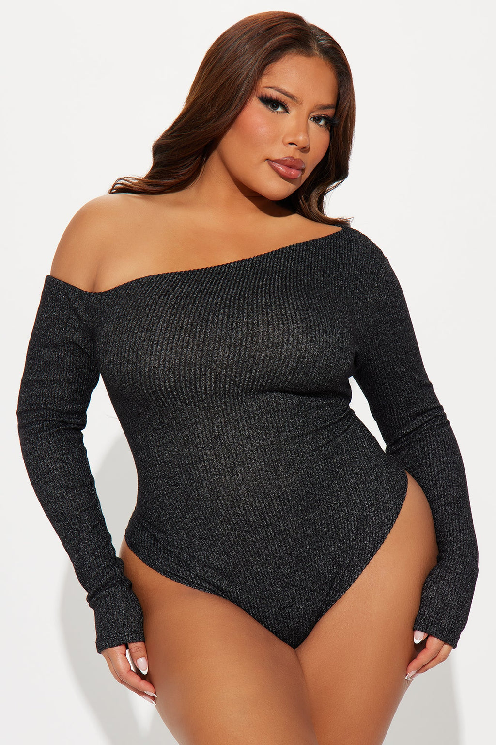 Naomi Ribbed Bodysuit - Black