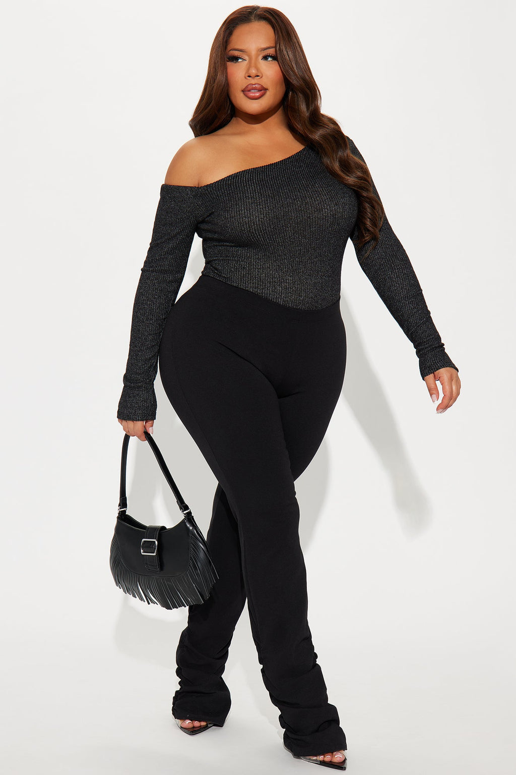 Naomi Ribbed Bodysuit - Black