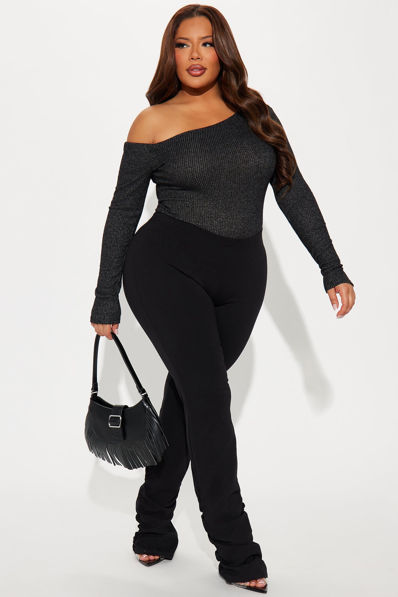 Naomi Ribbed Bodysuit - Black