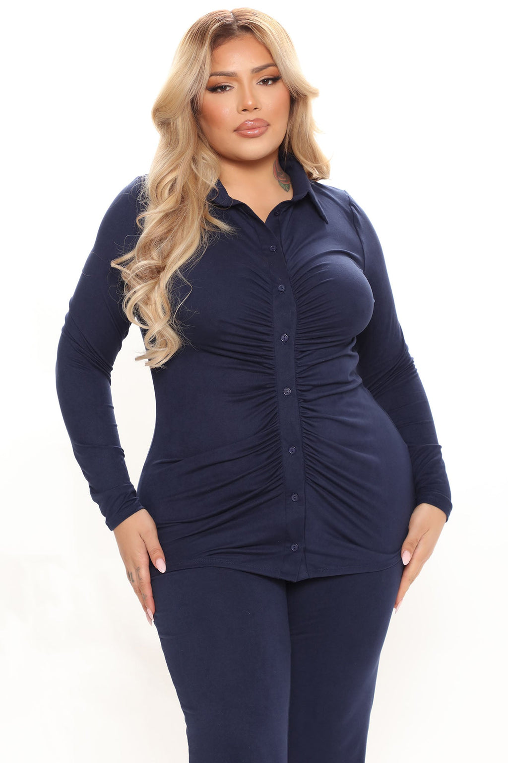 Just You And I Pant Set - Navy