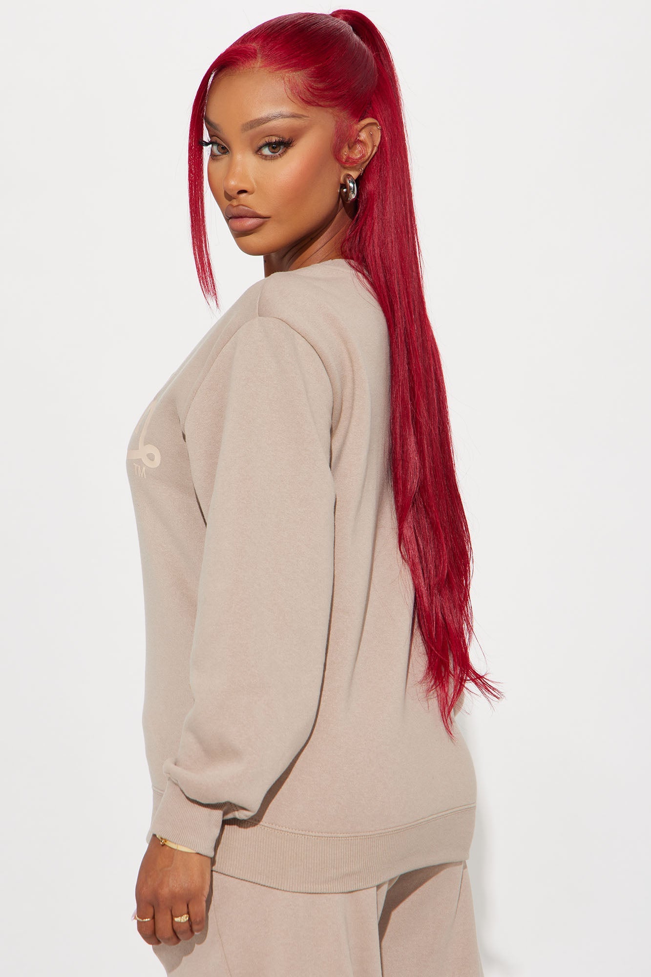 Von Dutch Distressed Crewneck Sweatshirt - Taupe