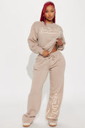 Von Dutch Distressed Wide Leg Pant - Taupe