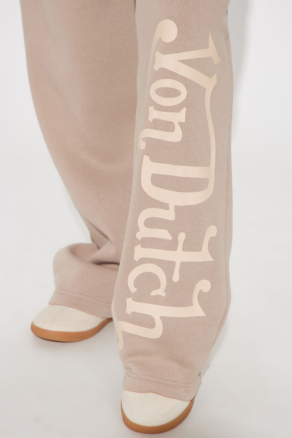 Von Dutch Distressed Wide Leg Pant - Taupe