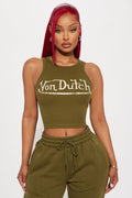 Von Dutch Vintage Tank Top - Olive