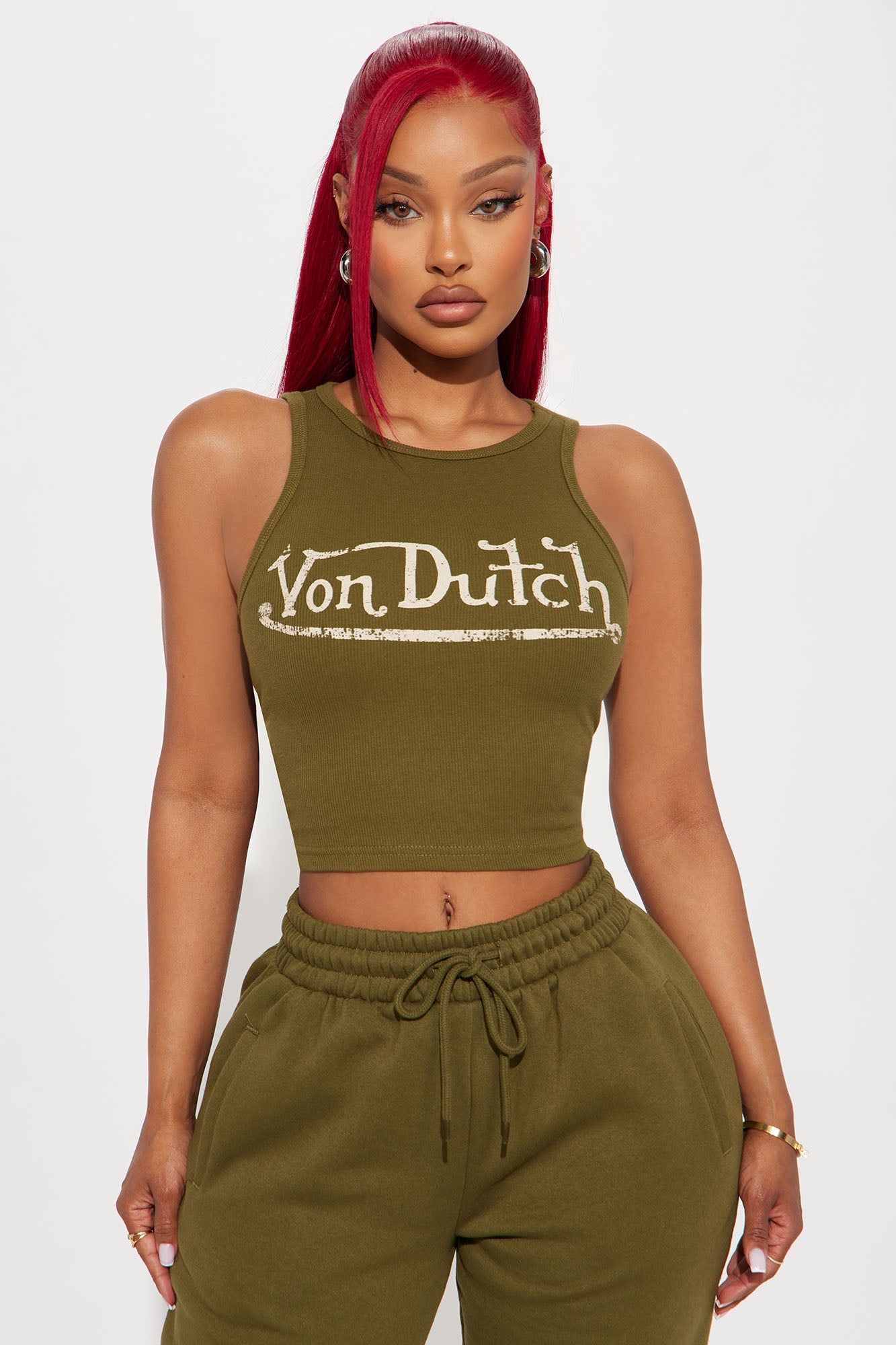 Von Dutch Vintage Tank Top - Olive