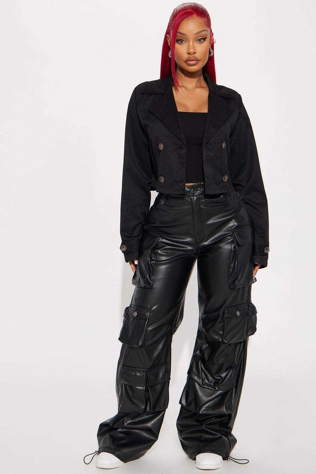 Rainy Days Cropped Trench - Black