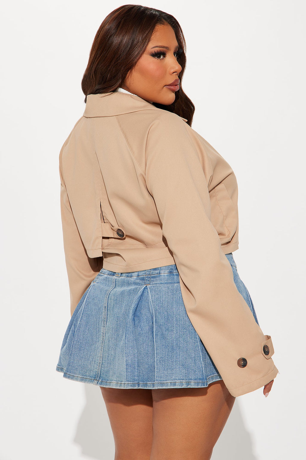 Rainy Days Cropped Trench - Khaki