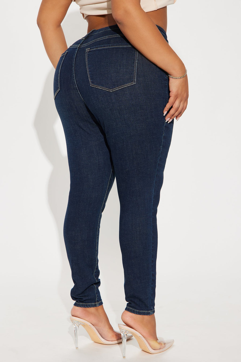 Instant BBL Padded Stretch Sculpting Skinny Jeans - Dark Wash