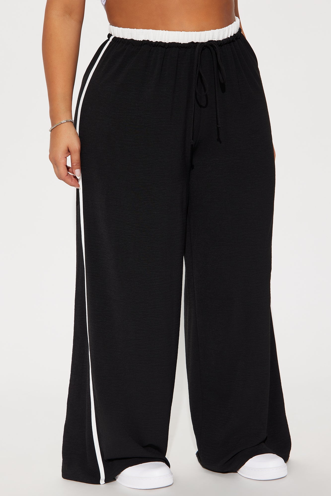 Dana Double Waistband Track Pant - Black
