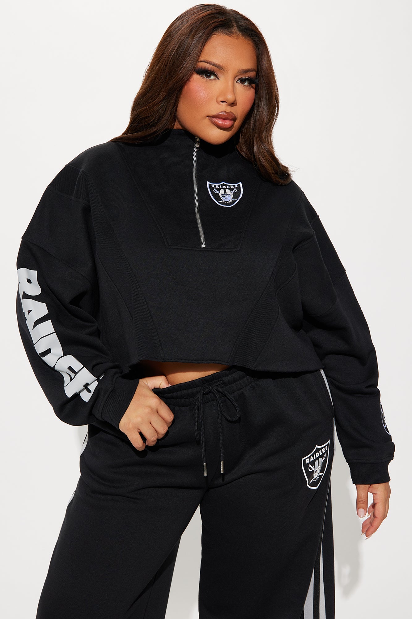 Raiders Second Half Come-Back Zip Sweatshirt - Black