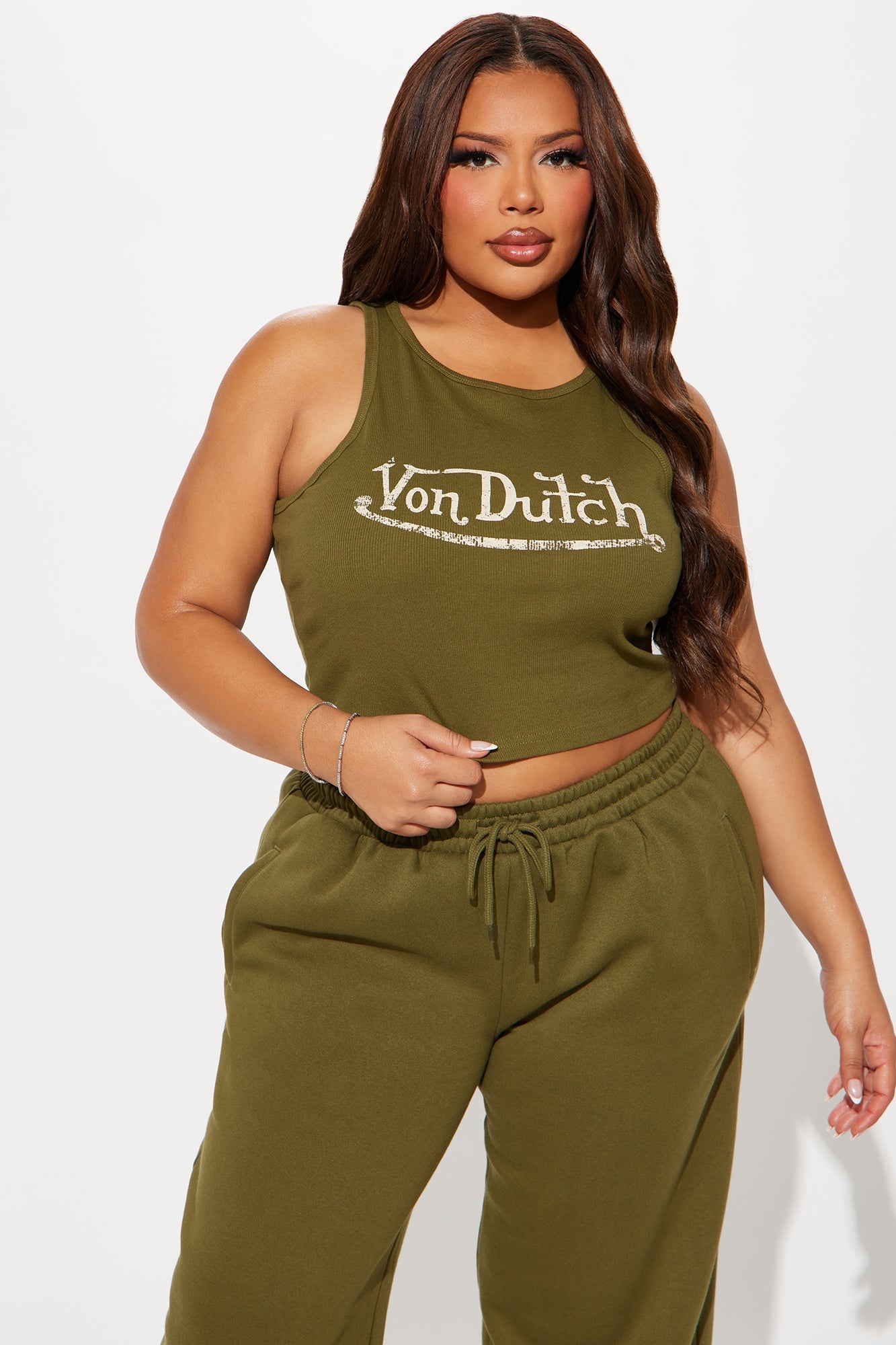 Von Dutch Vintage Tank Top - Olive