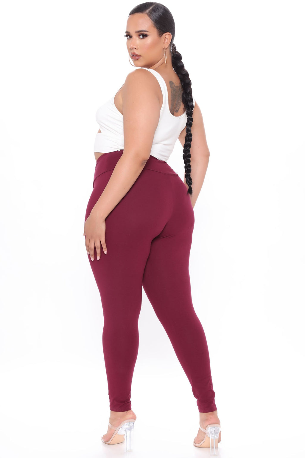 Running Around High Rise Legging - Burgundy