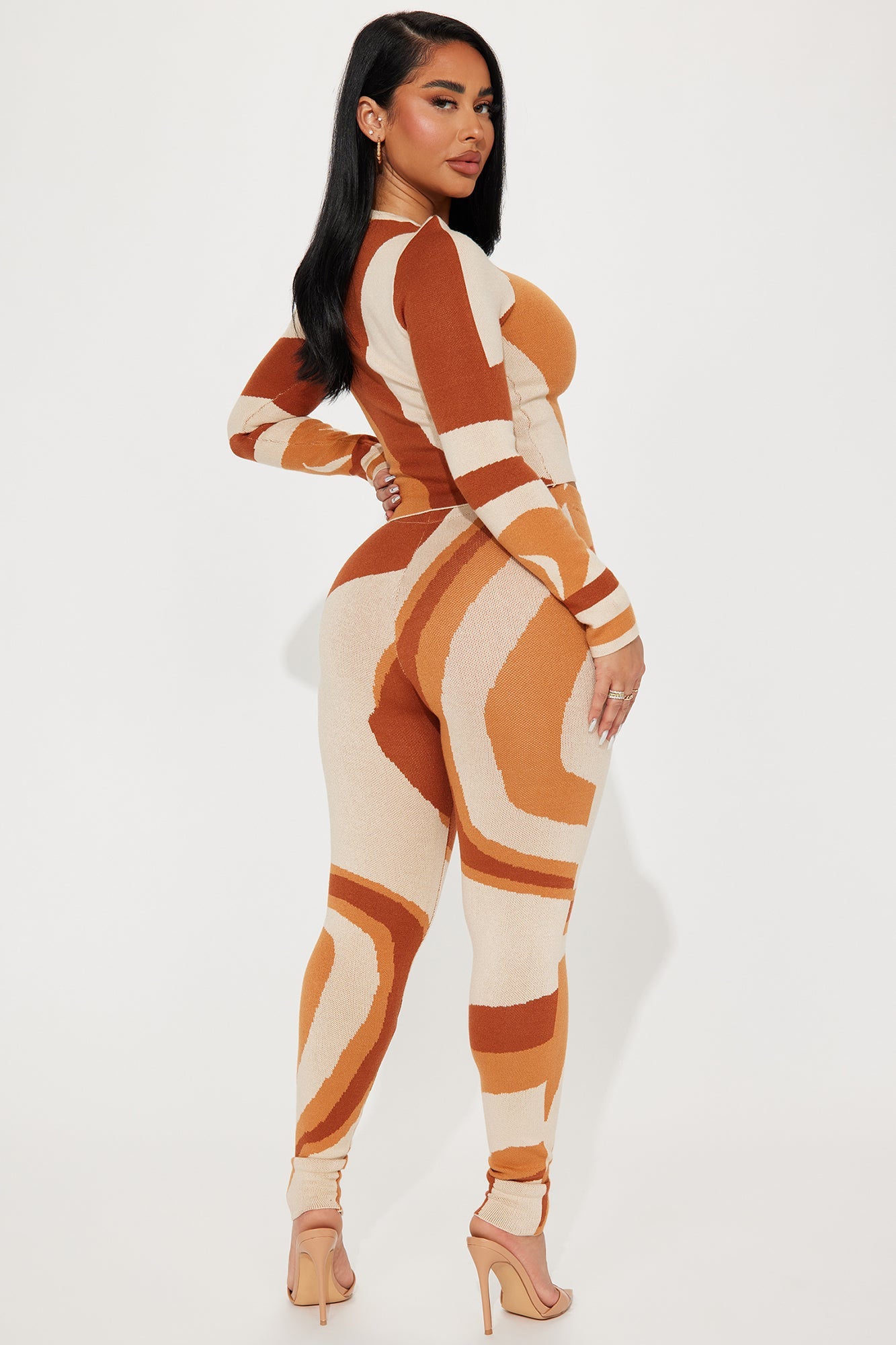 Yazmine Sweater Legging Set - Rust/combo