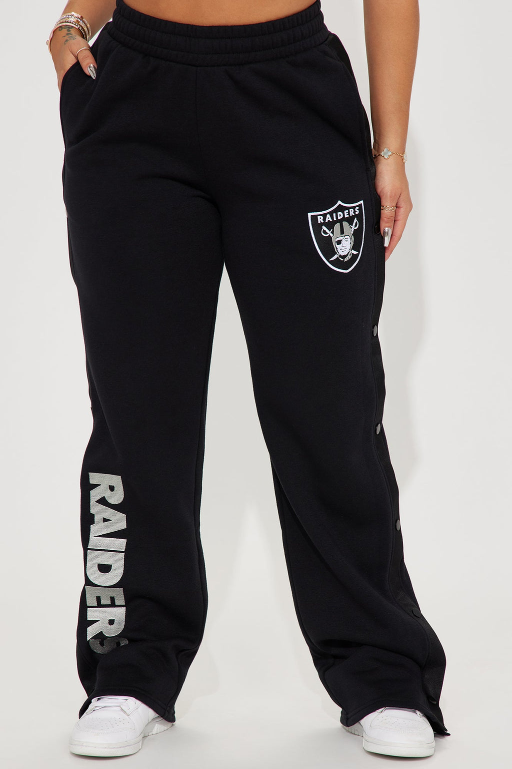 Raiders Snap Button Pants - Black