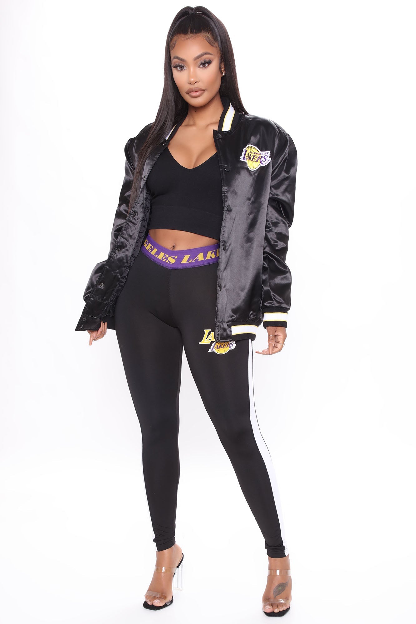 NBA Slam Dunk Lakers Bomber Jacket - Black