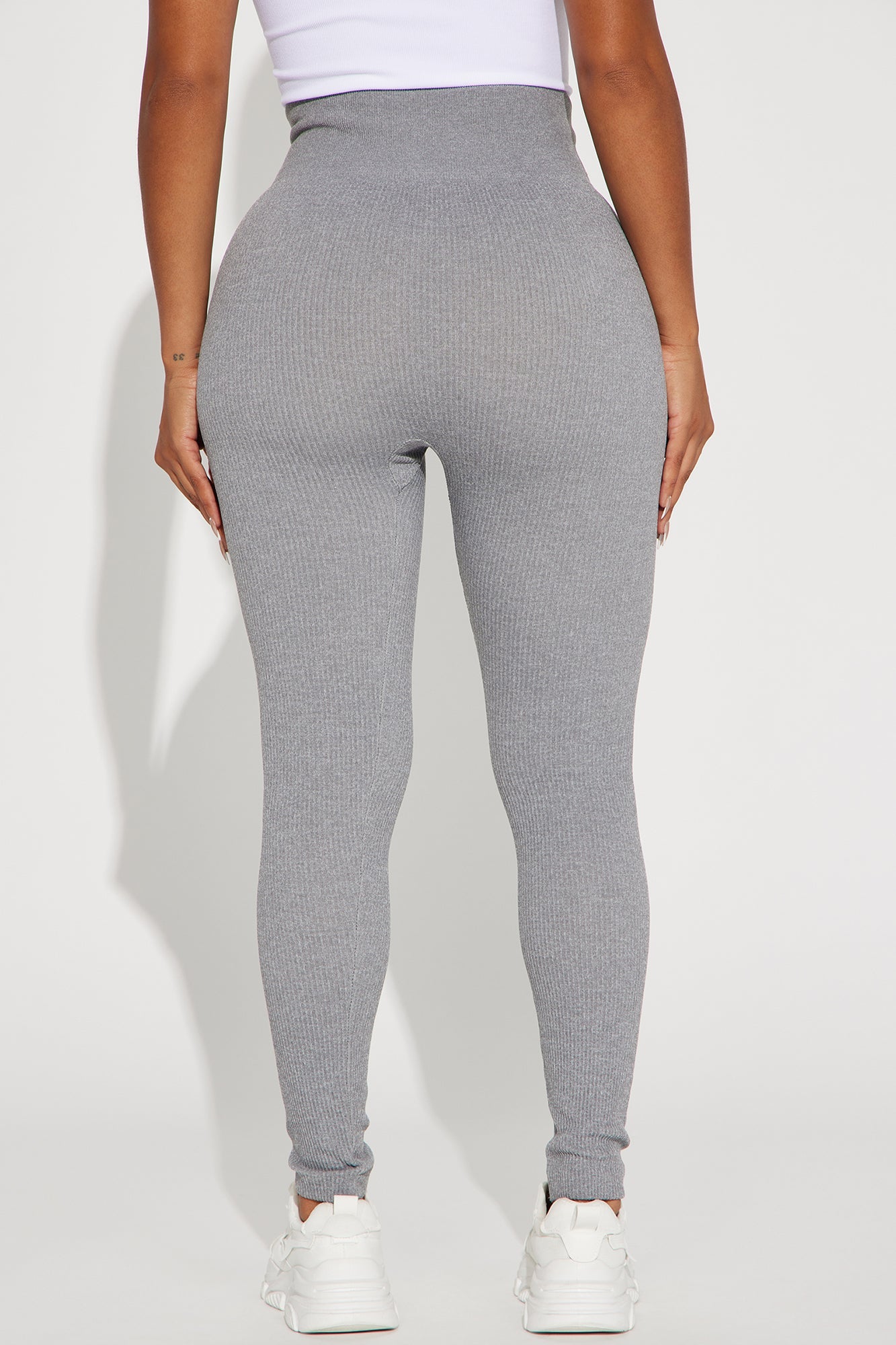 Francine Seamless Ribbed Legging - Heather Grey