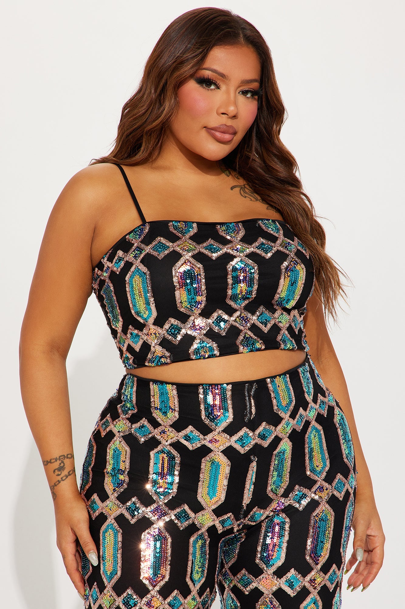 Just Your Fairytale Sequin Pant Set - Black/combo